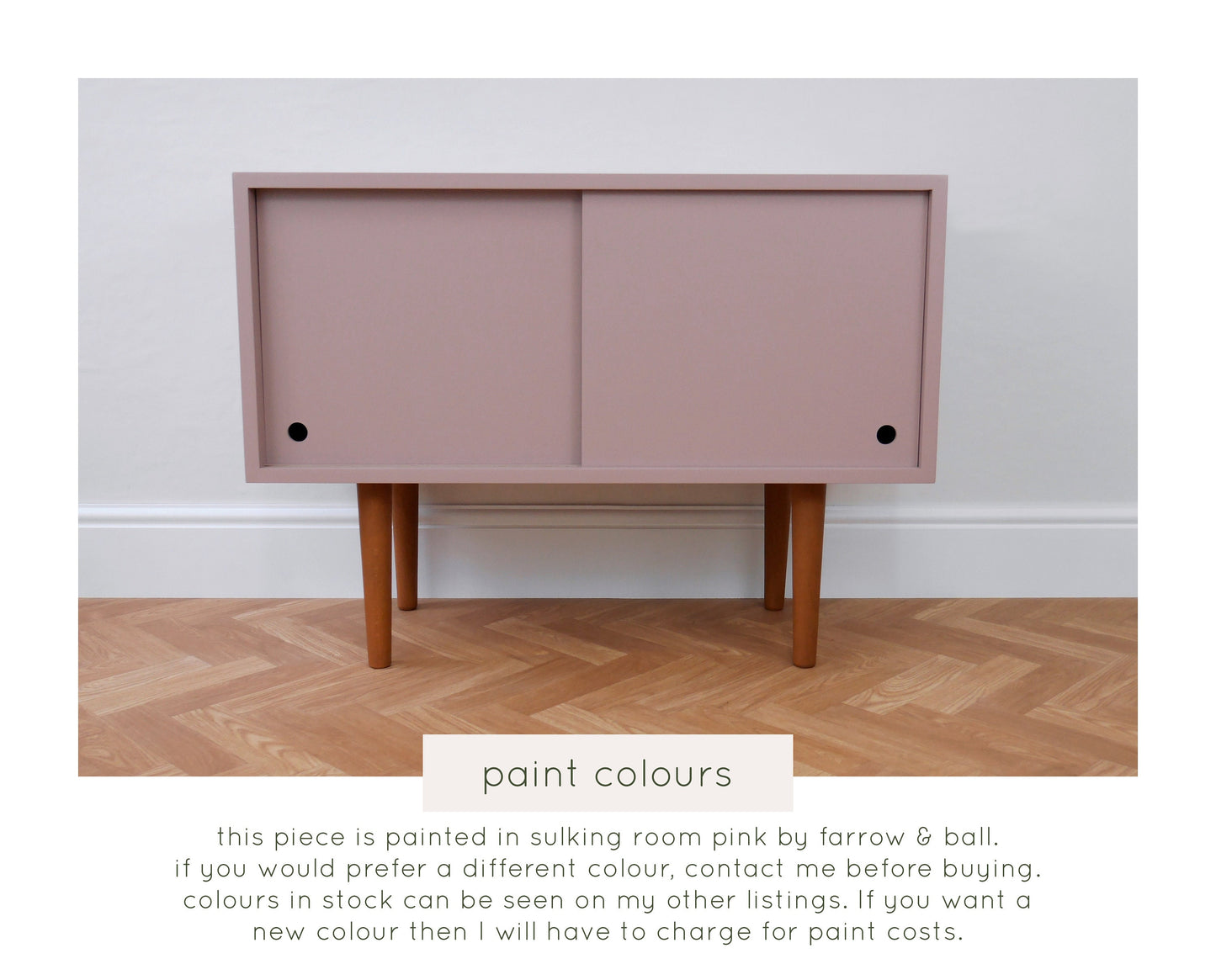 Pink Mid Century Record Cabinet: Handmade Vinyl Storage