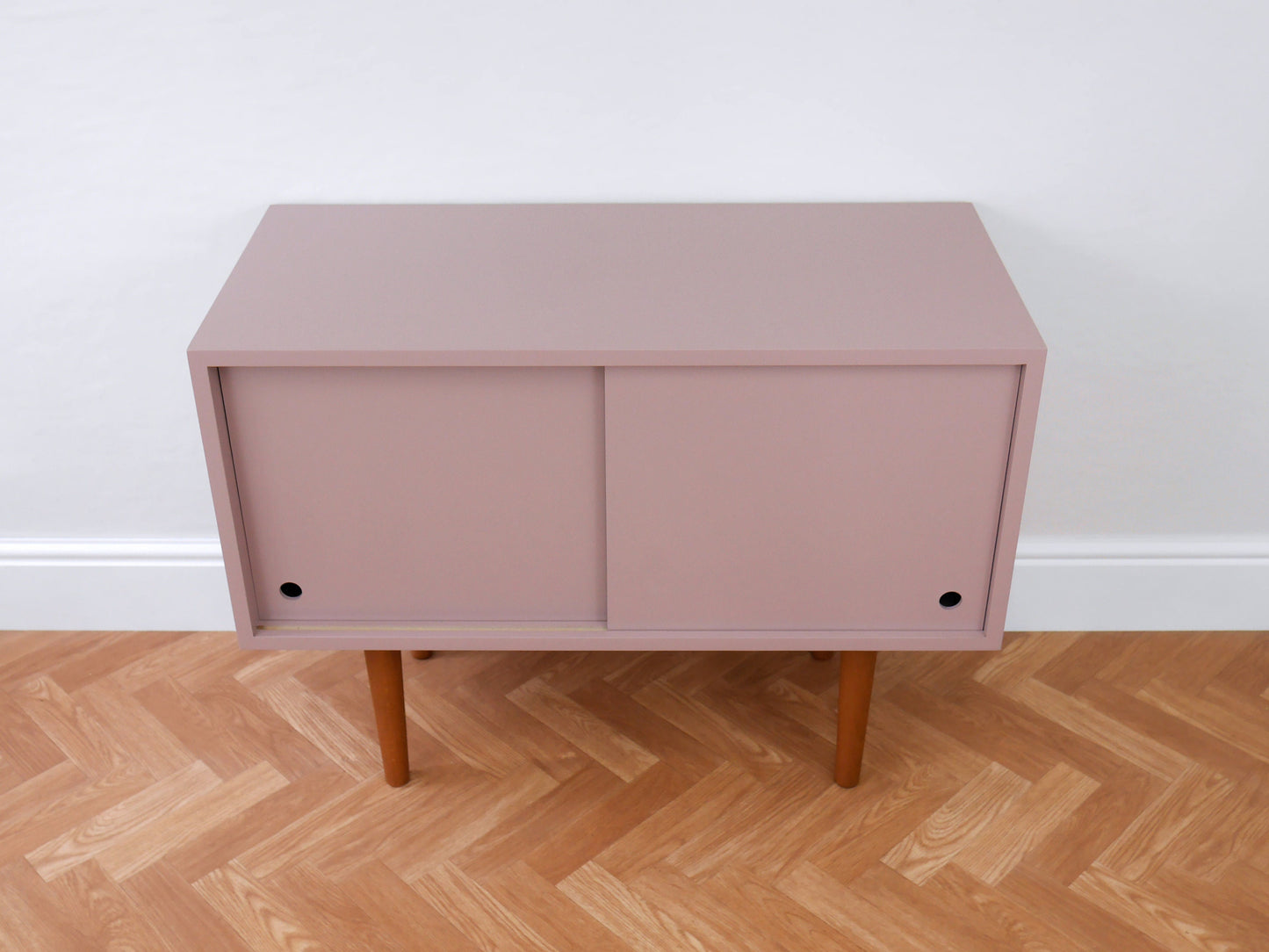Pink Mid Century Record Cabinet: Handmade Vinyl Storage